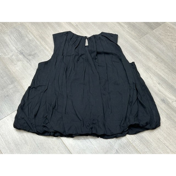 Madewell Sleeveless Crewneck Bubble Top Pullover Cotton Jet Black Size XS NWT - Picture 9 of 9